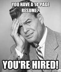 14 page resume hr meme