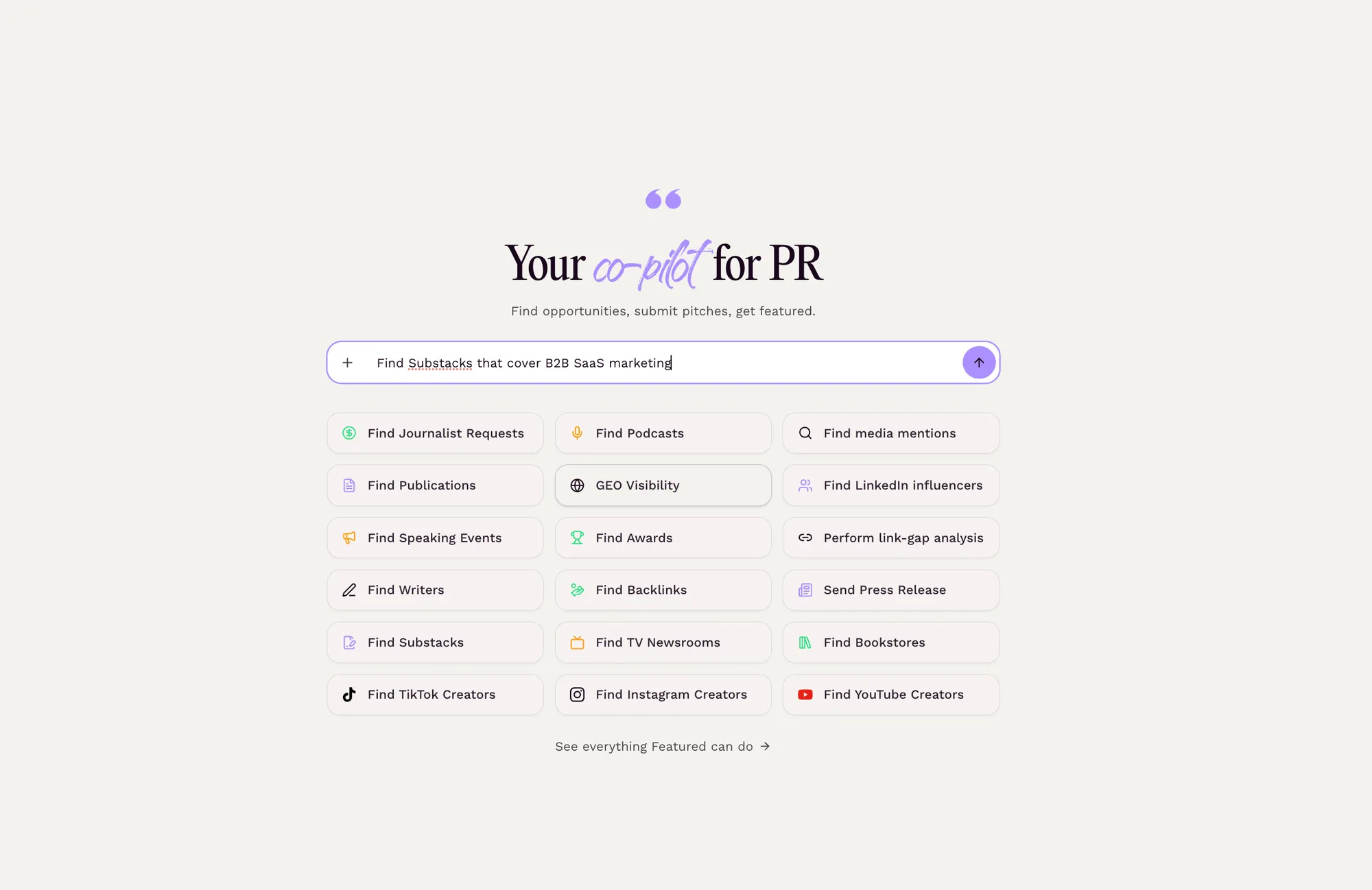 Featured the AI for PR copilot chat interface
