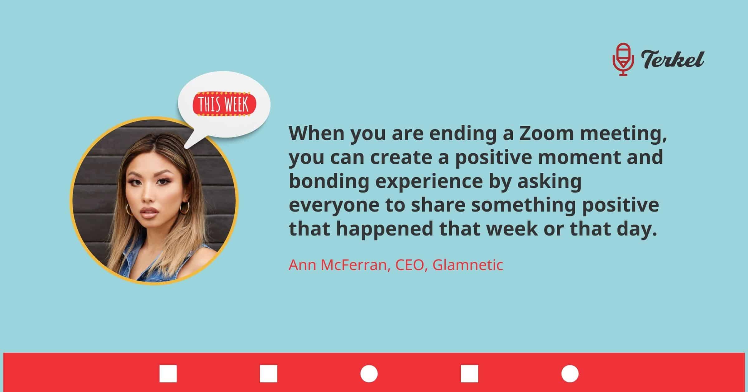 Ann McFerran how to end zoom meetings