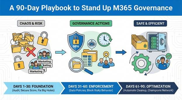 A 90‑Day Playbook to Stand Up M365 Governance